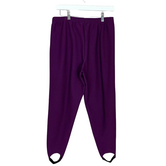 VINTAGE 80s Purple Stretch Stirrup Pants - Picture 5 of 8